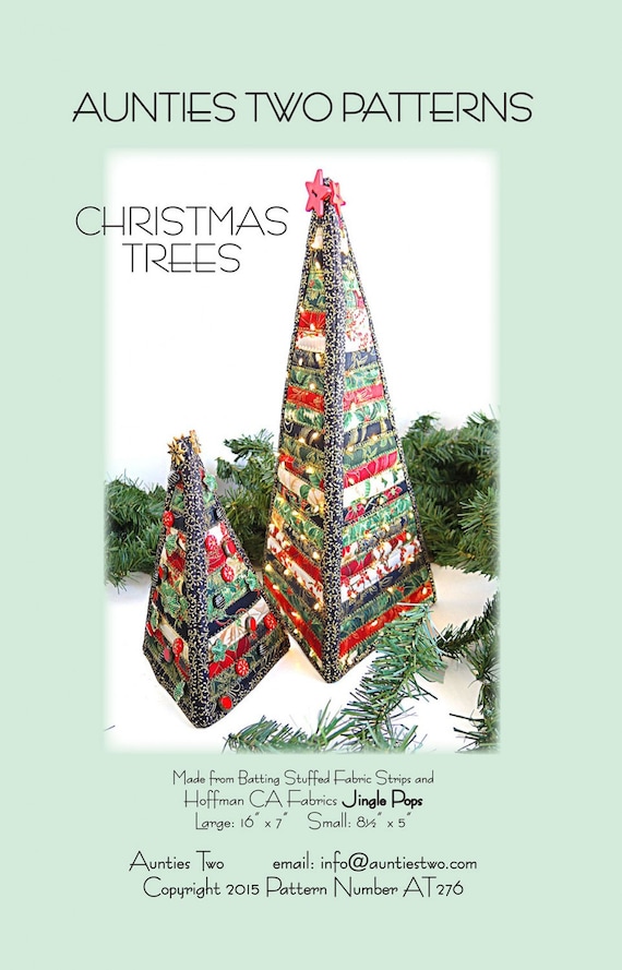 PATTERN Triangle CHRISTMAS TREES set of 2 to make