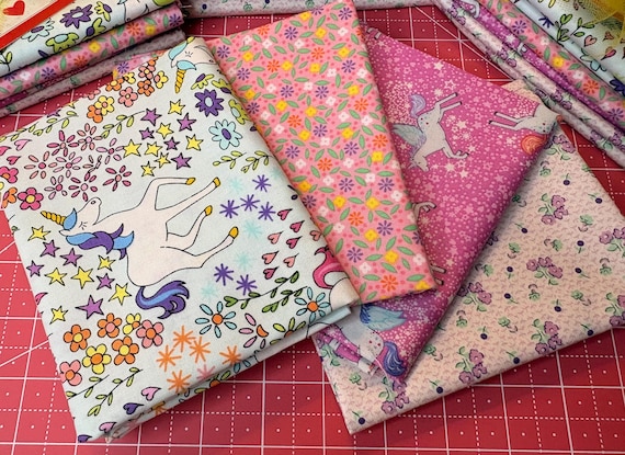 Our Exclusive FAT QUARTER bundle UNICORN Fields