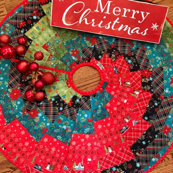KIT CHRISTMAS TREE Skirt Bargello Sew as You Go, Sew by Number