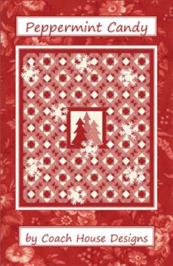Clearance PATTERN PEPPERMINT CANDY Christmas Quilt with Full-Sized Templates