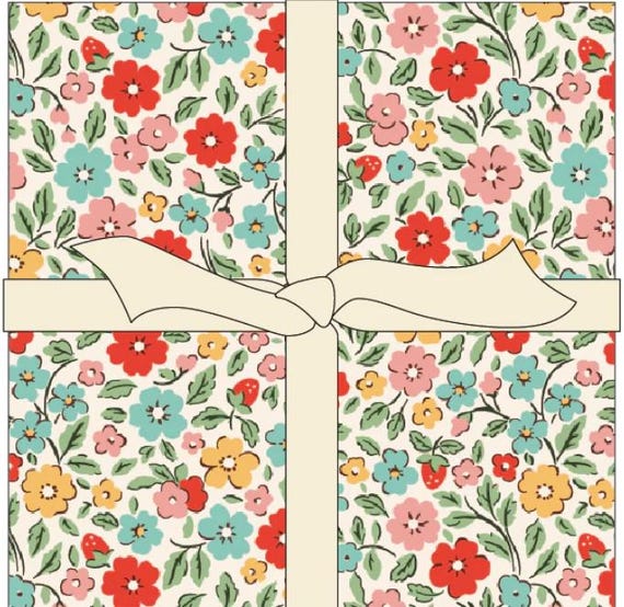 CHARM PACK  5"  Farmhouse Fancy Poppie Cotton