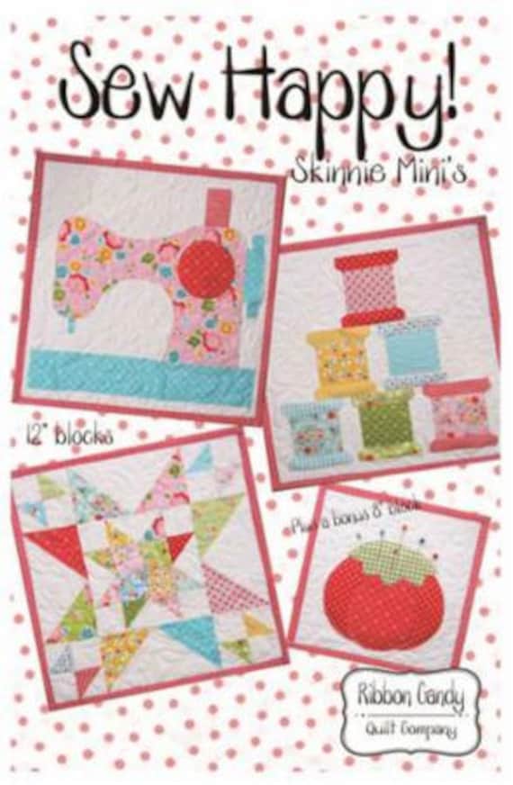 PATTERNS SEW HAPPY 4 mini Quilts in one pattern for your Sewing Room