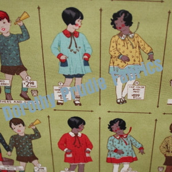Le dernier dégagement tissu Moda PAPER DOLLS Antique Childrens tissu annonces 31" de long