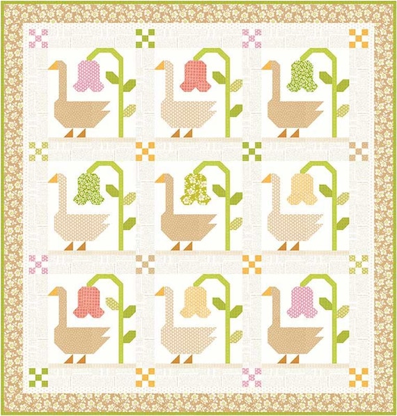 PATTERN GERTRUDE the GOOSE Quilt by Fig Tree 2 sizes