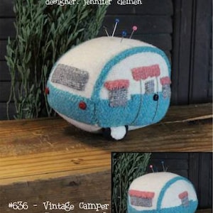 PATTERN VINTAGE CAMPER pin cushion    We combine shipping