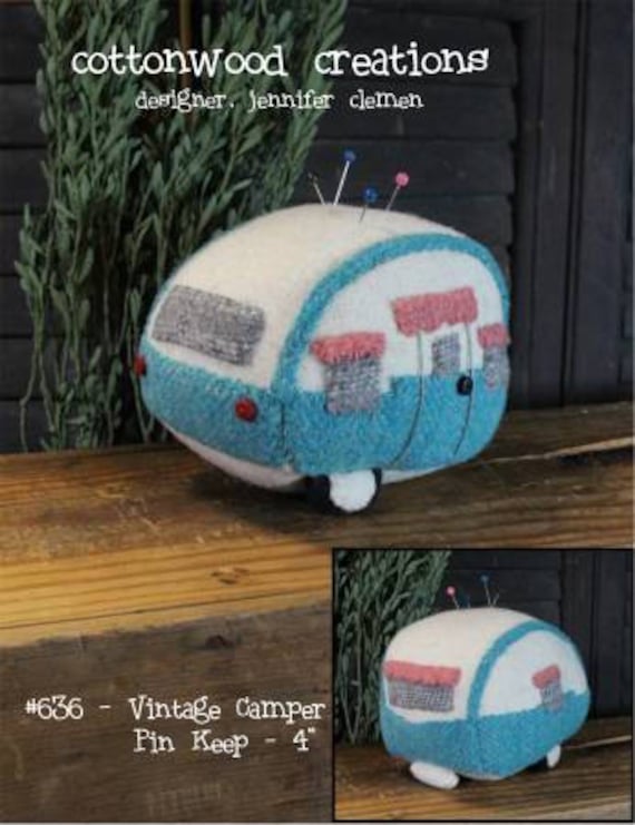 PATTERN VINTAGE CAMPER pin cushion    We combine shipping