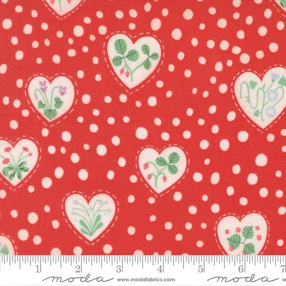 FABRIC Funny VALENTINE'S Day Retro HEARTS