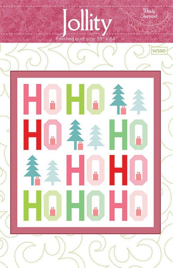 PATTERN Jollity CHRISTMAS QUILT Ho Ho Ho Fat Quarter Friendly