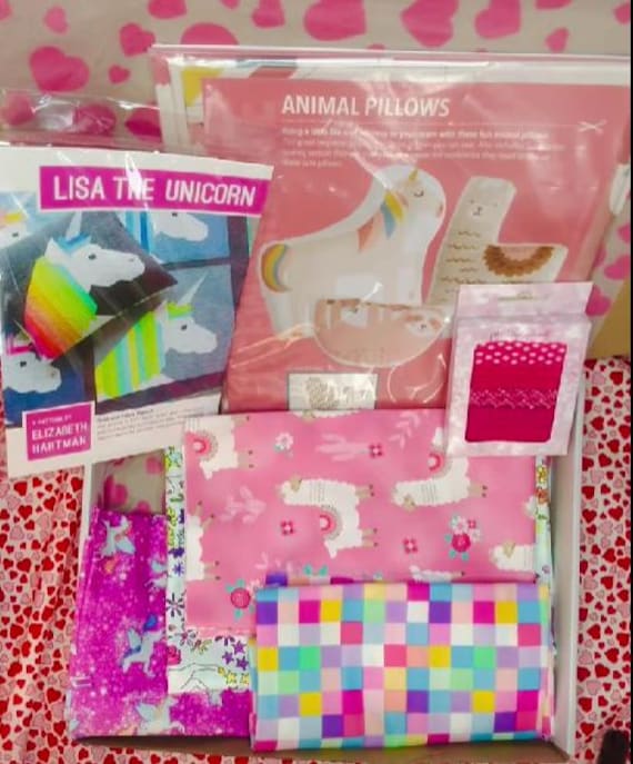 BOX UNICORNS, LLAMAS and Sloths Oh My includes yardage, pattern, pillows, trim, much more
