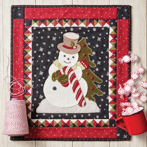 Clearance PATTERN Snowy Snowman Christmas WALL HANGING Quilt