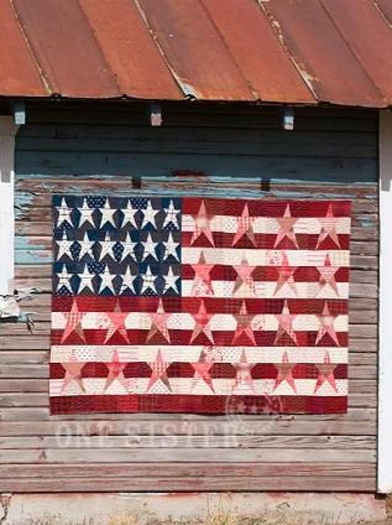 2 PATTERNS CRAZY STARS & Stripes Flag Quilt 2 Quilt patterns in one