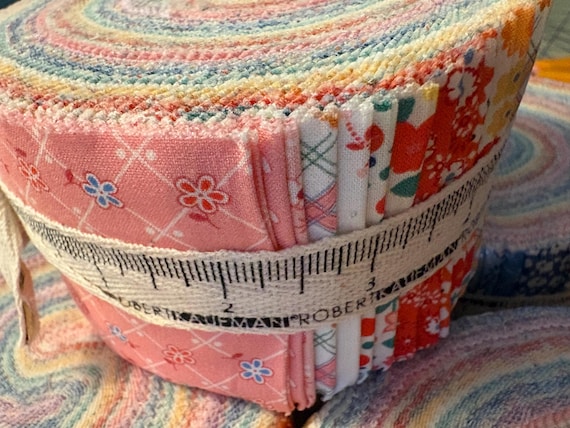 FABRIC FEEDSACK Jelly Roll Ups DARLENE'S Favorites Retro Robert Kaufman