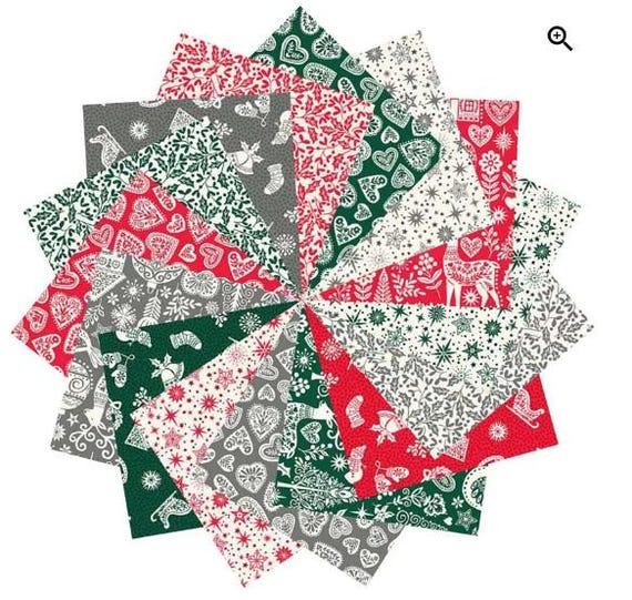 FABRIC Scandi Scandinavian Christmas CHARM PACK from U K