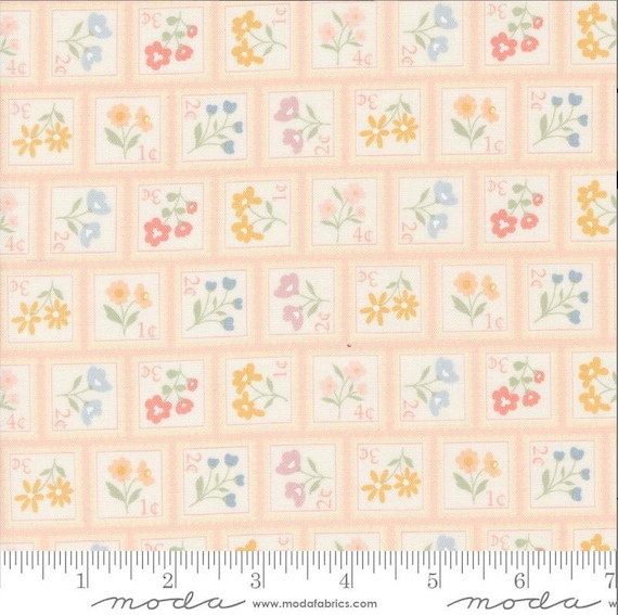 FABRIC COTTAGE CHARM vintage style floral stamps