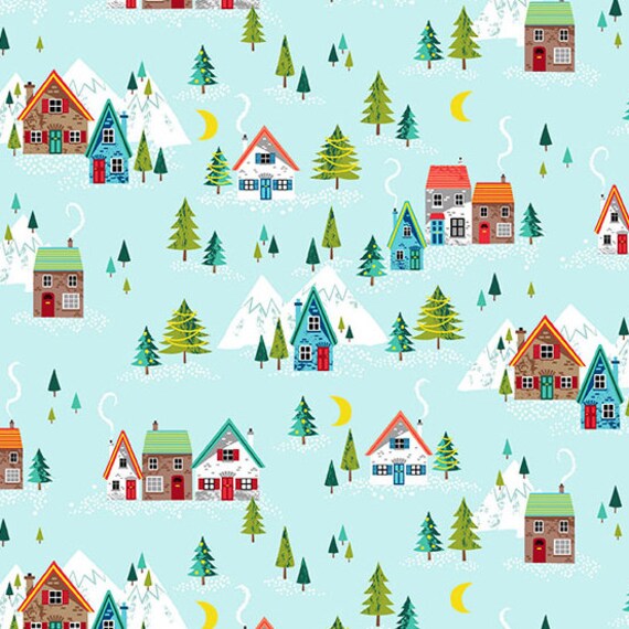 Clearance FABRIC English Winter Village Santa Express Line by Makower UK   We combine shipping