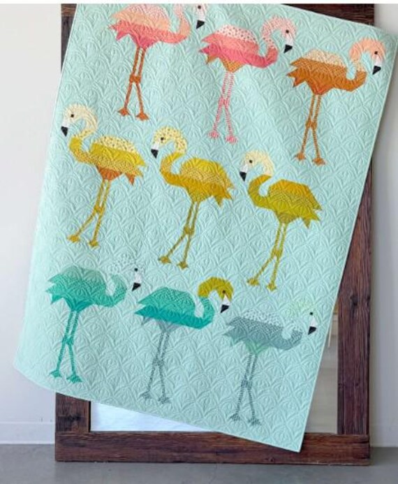 PATTERN FLORENCE FLAMINGO Beach Patchwork Quilt Jelly Roll Friendly