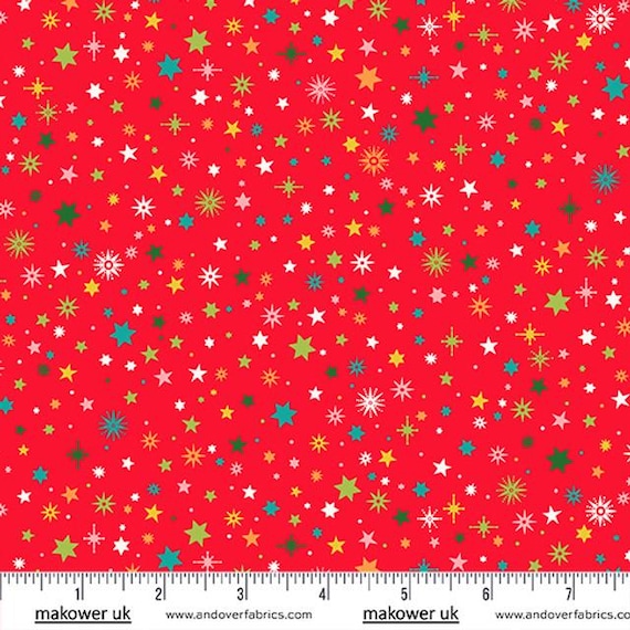 Clearance FABRIC CHRISTMAS BRIGHTS Stars Fabric Imported from the U K