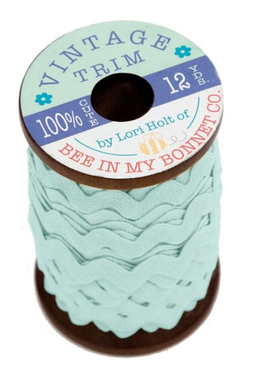 TRIM Large RIC RAC Blue Songbird 3/8"  One Yard     We combine shipping