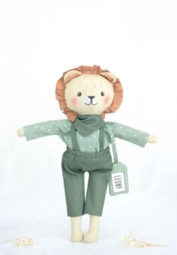 Fabric From ITALY LEONY the LION Stuffed Animal