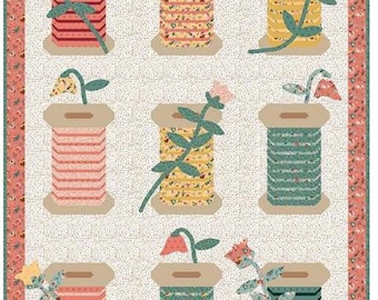 Clearance PATTERN GARDEN SPOOLS Quilt Scrap Friendly