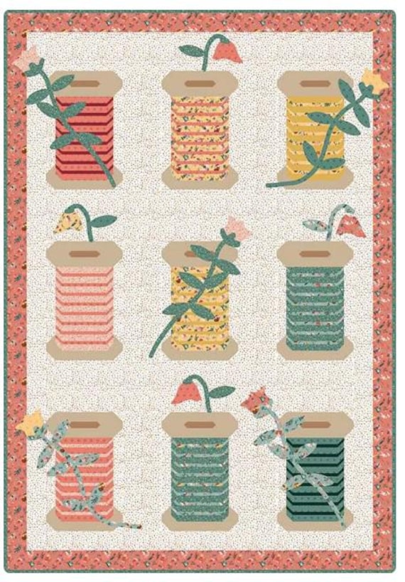 PATTERN GARDEN SPOOLS Quilt Scrap Friendly
