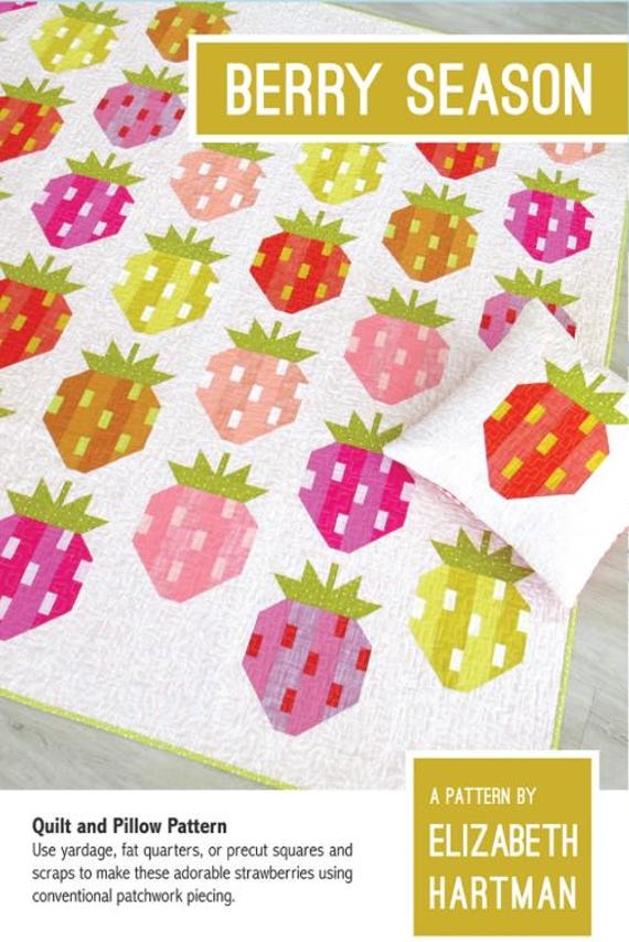 PATTERN BERRY SEASON Quilt and Pillow pattern 2 sizes quilts