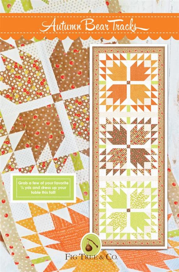 PATTERN AUTUMN BEAR Tracks Quilt Table Runner