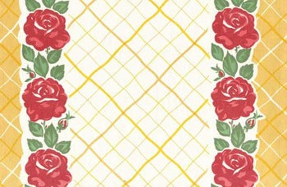 Last Piece FABRIC GRANNY'S Kitchen Towel Fabric ROSES Moda toweling 1 Yard