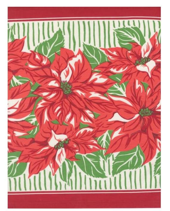 FABRIC GRANNY'S Kitchen Towel Fabric POINSETTIAS Christmas Moda toweling 1 Yard