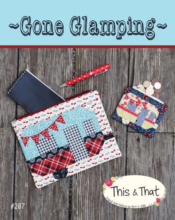 PATTERN GONE GLAMPING zippered pouches wallets