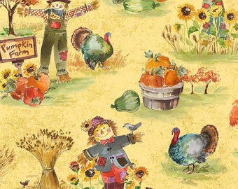 FABRIC PUMPKIN Farm Scarecrows   1 Yard