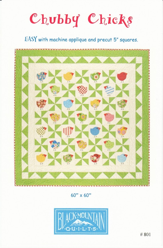 PATTERN CHUBBY CHICKS Bird Quilt pattern Easy and Fun 60"