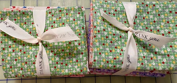 FAT QUARTER BUNDLE Feedsack Style Tiny Retro Attic Treasures 8 fat quarters