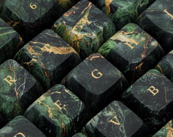 Green Marble keycaps | 109 Cherry or XDA profile keys for mechanical keyboards | pc gaming & desk setups | cool gifts for gamers