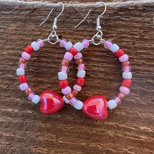 Red heart Hoops