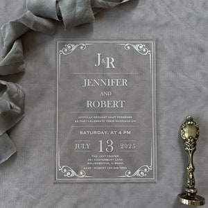 Invitaciones de boda acrílicas personalizables, invitación de boda, invitación dulce 16, sobre de invitación de fiesta
