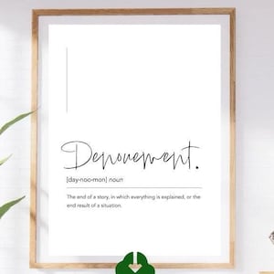 Engelse definitieprint - Word Art-poster &#39;Ontzegging&#39;, minimalistische zwart-wit digitale download, 300 dpi kunstprint met betekenis