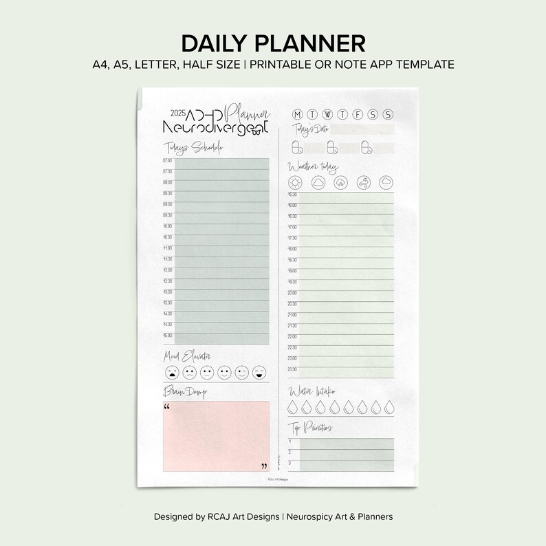 Planner Includes 2026 ADHD Digital Planner Set: Daily, Weekly, Monthly, Goodnotes ...