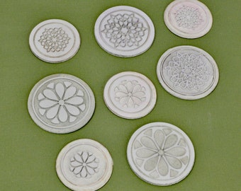 Polymer Clay Unmounted Stamps - Craftcast Ornament Class - Rubber Stamps - Mandala Stamps