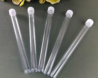 Plastic Round Storage Tubes with Caps - Seed Bead Storage - Craft Storage - Wedding Favors