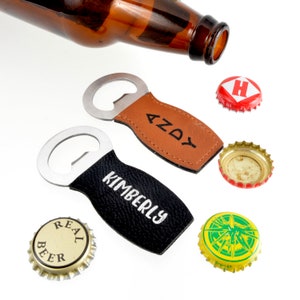 Unique Bottle Openers - Beer Expert - Dad Gift -Faux Leather - Beer Gift -Craft Beer Lover  - Gift under 20 - Personalized Gift - Groom Gift