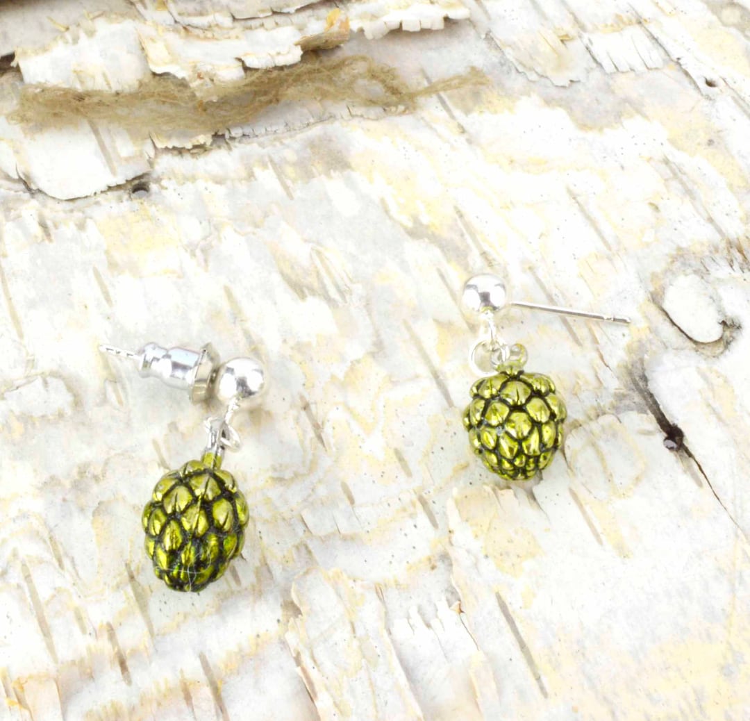 Hop Earrings - Green Hop Earrings - Craft Beer Gift - Hop Post Earrings ...
