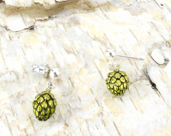Hop Earrings - Green Hop Earrings - Craft Beer Gift - Hop Post Earrings - Hop Dangle Earrings - Beer Gear - Beer Gift