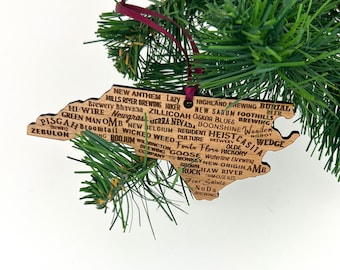 Dad Gift - NC Breweries Ornament -Etched Beer Ornament -Gift Topper - Christmas Ornament - Craft Beer Gift