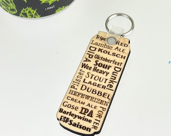 Beer Expert - Dad Gift -Craft Beer Styles Keychain- Craft Beer Gift -Craft Beer - Beer Lover  - Gift under 10 - Christmas Gift- Groom Gift