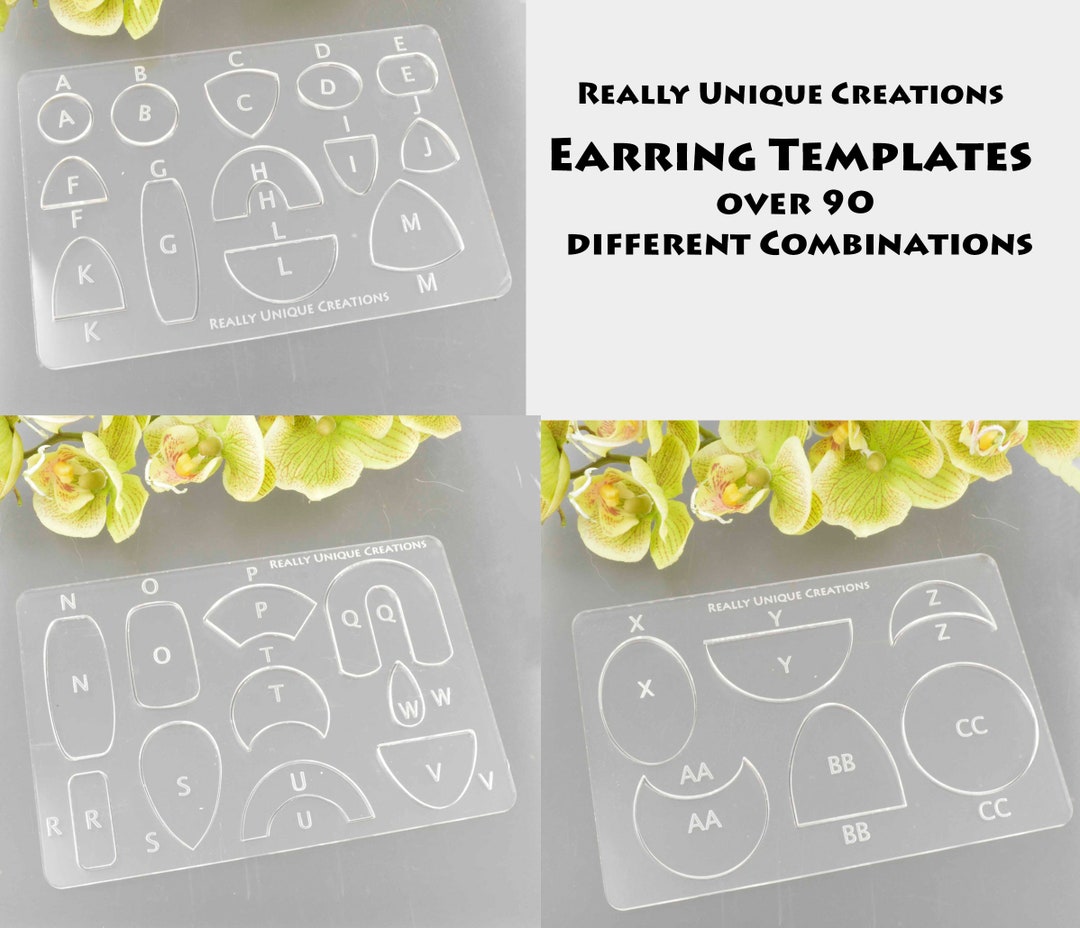 Earring Templates - Polymer Clay Templates - Metal Clay Templates ...