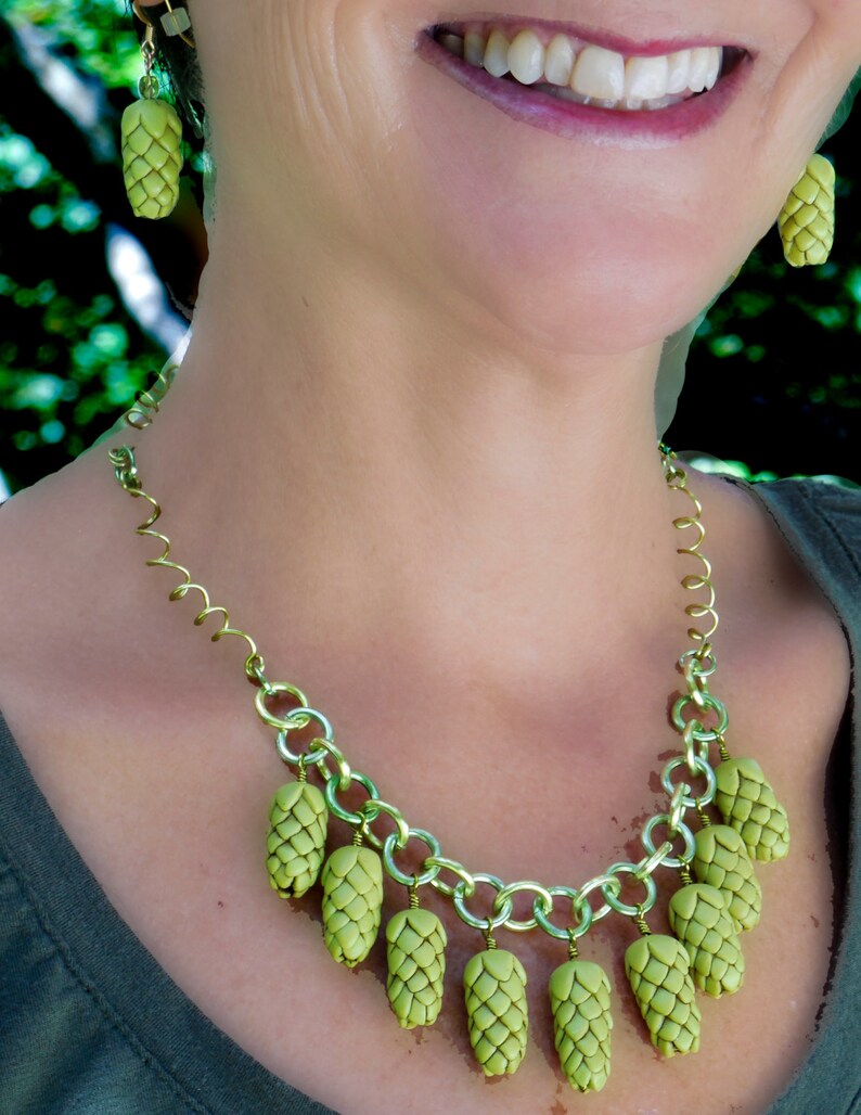 Original Beer Goddess Necklace Beer Geek Gift Hop Head Accessories Beer Diva Statement Necklace Hop Jewelry Beer Gear