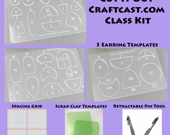 Cut It Out Craftcast Class Kit - Earring Templates - Polymer Clay Templates - Metal Clay Templates - Jewelry Templates -polymer clay cutters