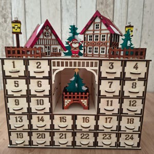 DIY wooden advent calendar, wooden advent calendar to assemble, advent calendar to color, Christmas DIY calendar