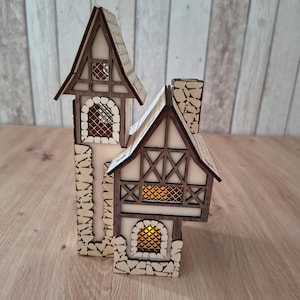 tealight holder, house, wood, night light, light house
